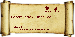 Manácsek Anzelma névjegykártya